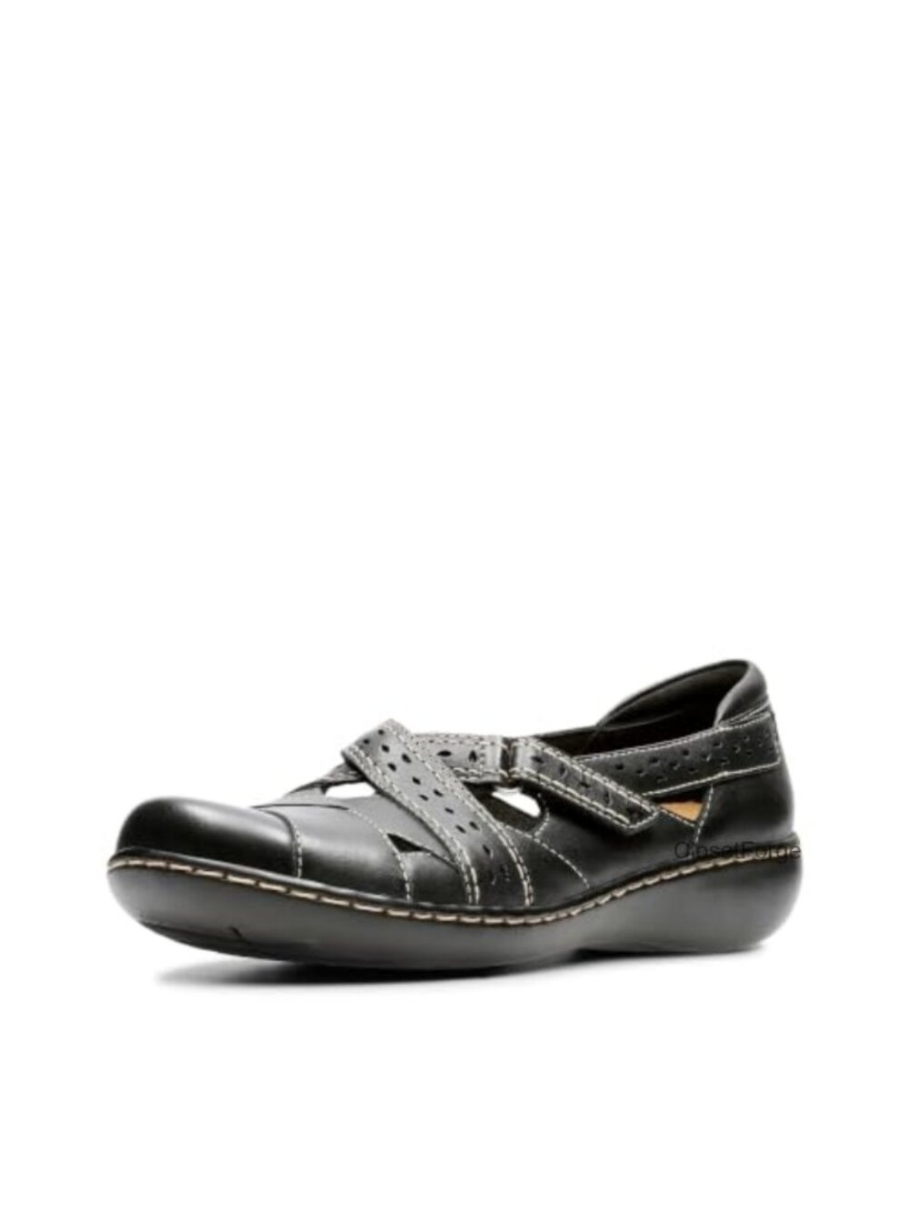 Women's Slip-On Loafer Faux Leather Ortholite Footbed Hook & Loop Closure